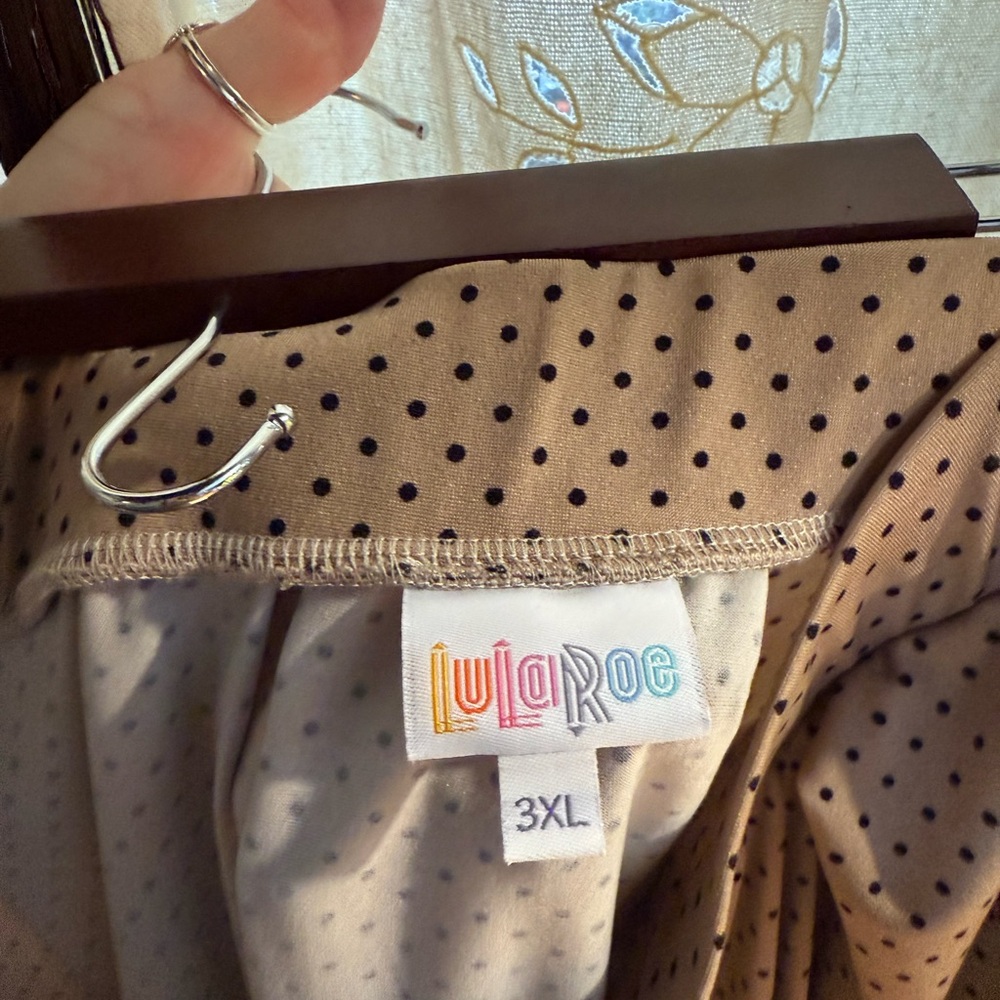 Lula Rue Polka Dot Tan Skirt - Picture 3 of 3